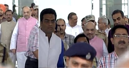 BJP National President Amit Shah arrives in Chandigarh