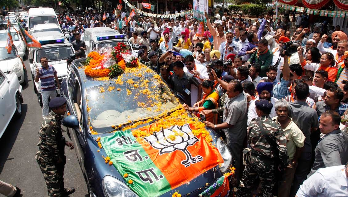 Amit Shah's roadshow in chandigarh