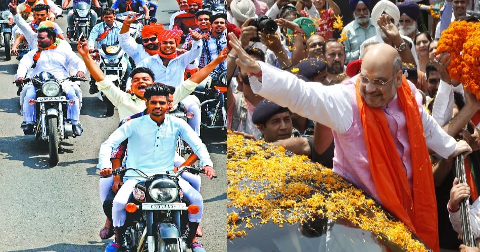 traffic violation in amit shah rally 