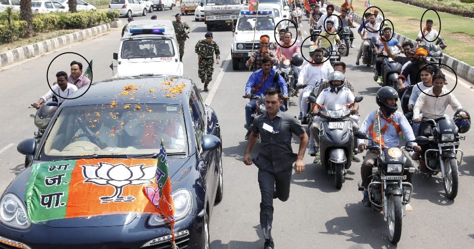 traffic violation in amit shah rally 