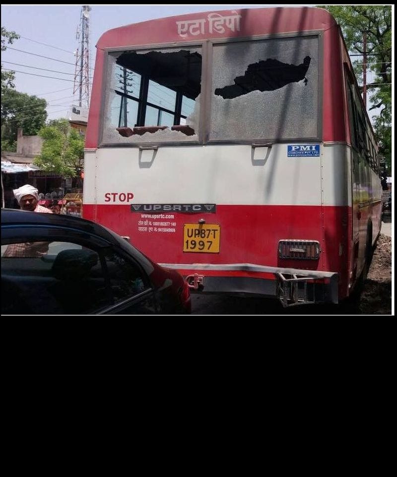 angry public stop traffic, after a road accident