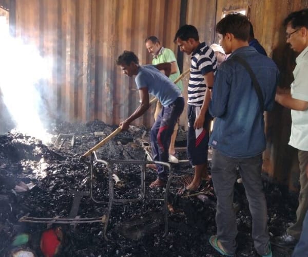 fire in a toll tax plaza in Lucknow.