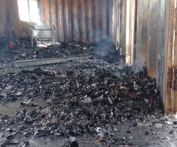 fire in a toll tax plaza in Lucknow.
