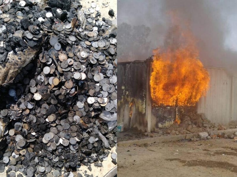 fire in a toll tax plaza in Lucknow.