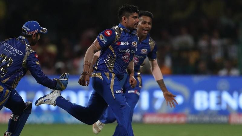 Karn Sharma equals anil kumble's record  of best bowling by Spiner in IPL knock out match