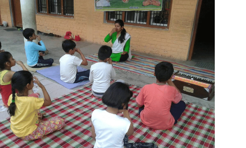 Yoga practicing one day camp