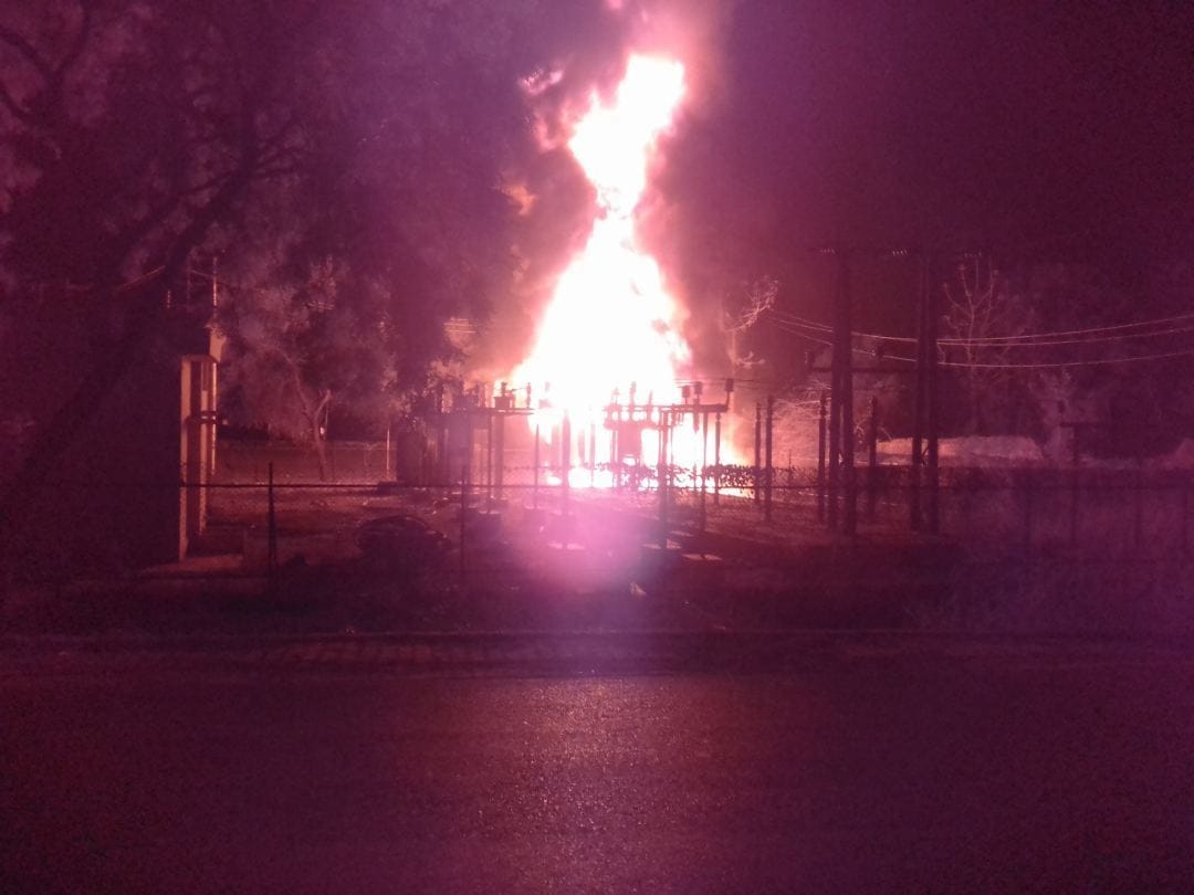 Fire in a power station