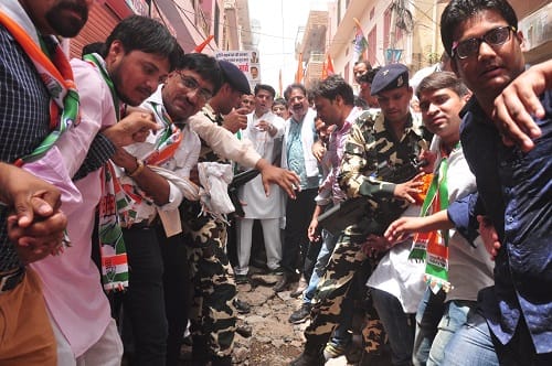 congress paidal march in jaipur  