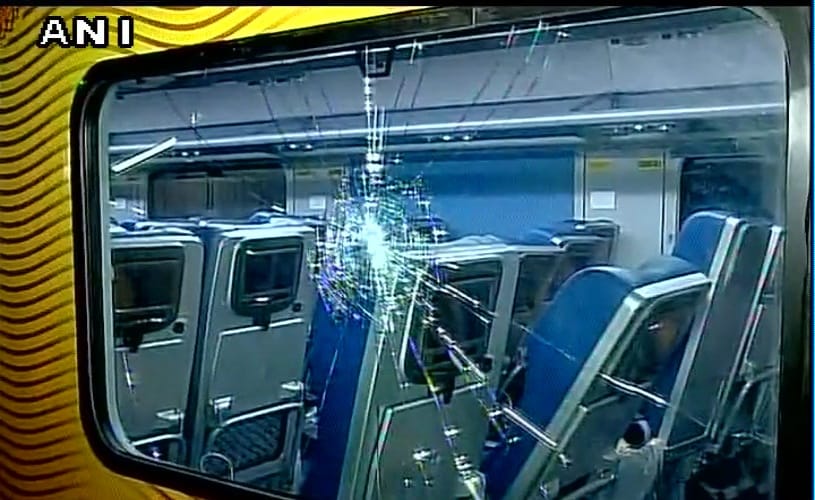 Newly launched Tejas Express damaged by unknown people