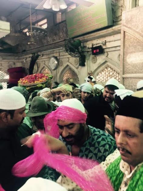Ajay Devgan arrives at the dargah of Khwaja