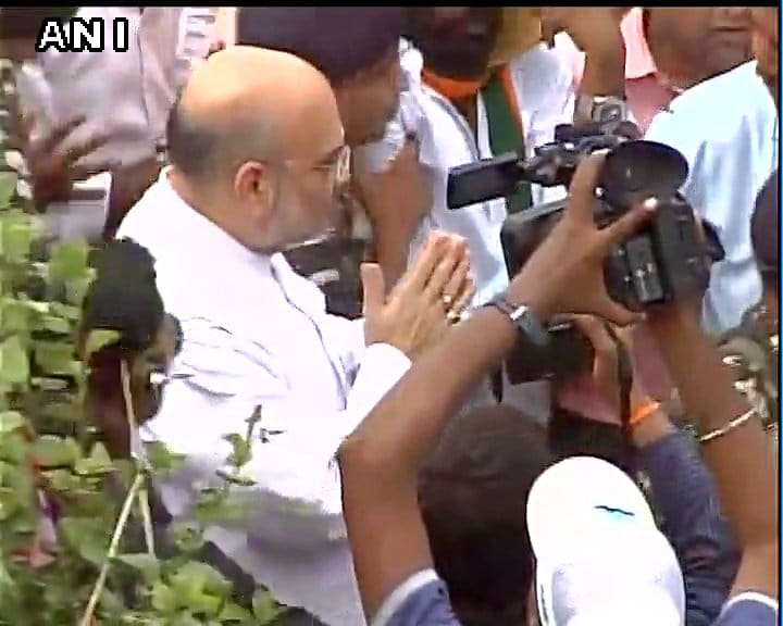 Amit Shah went on a door to door campaign in Telangana