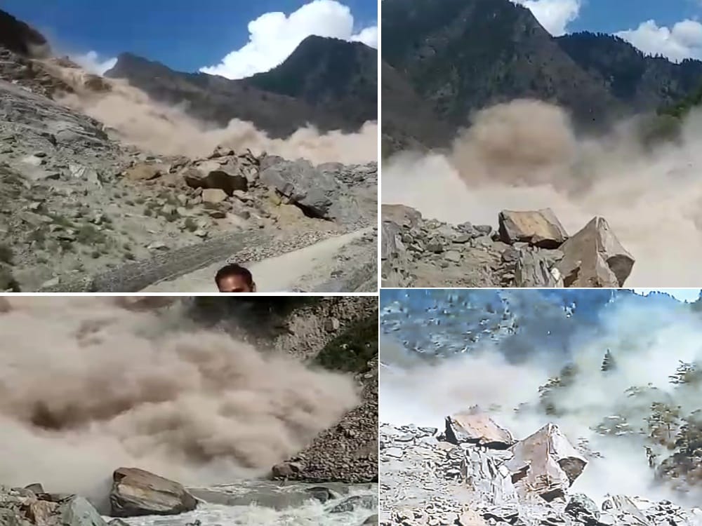exclusive pics of landslide in hathi parvat in badrinath highway
