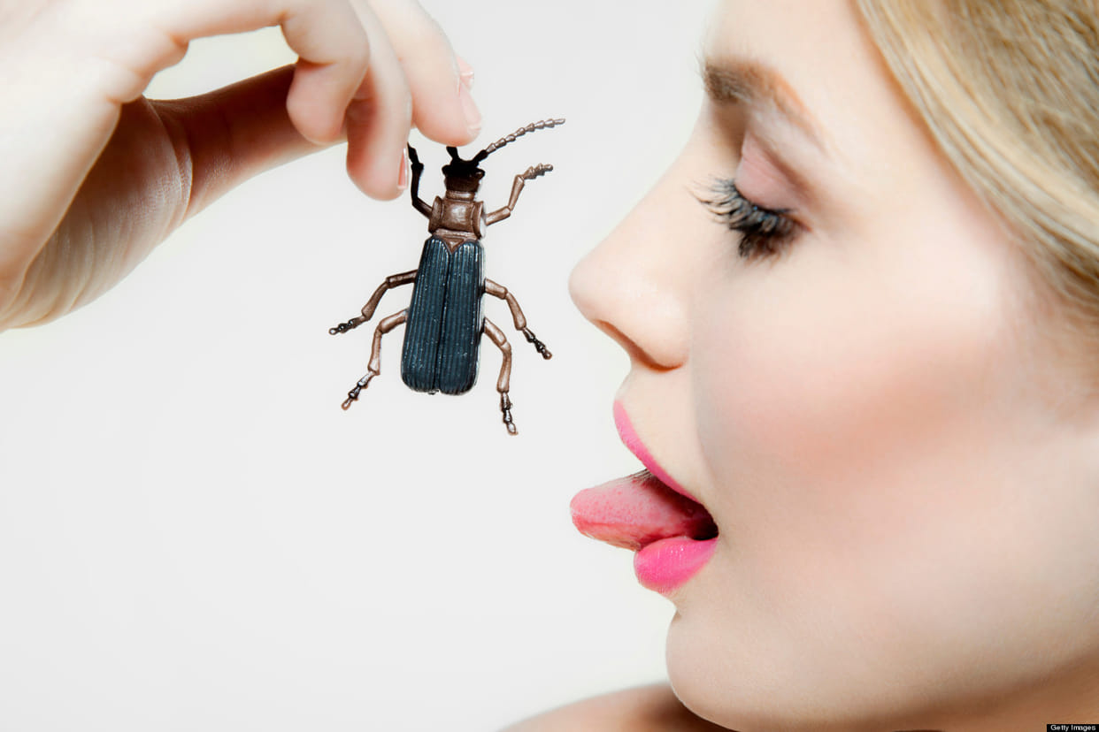 Bulgarian girl which makes only insects meals