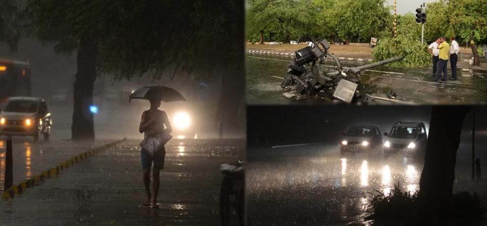 weather in delhi ncr to be pleasant on monday, storm and rain took 10 life in delhi ncr on sunday
