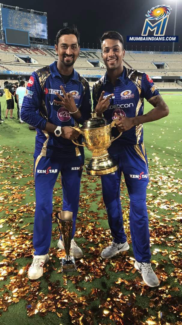  IPL 2017 Final: Krunal and Hardik Pandya become first brothers duo win IPL trophy