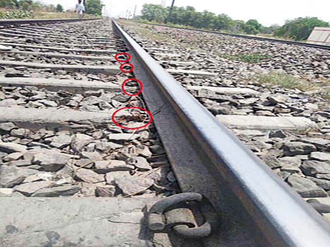 Three km Nine hundred pandrol clips missing