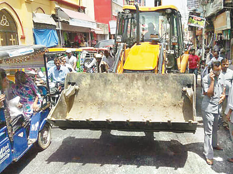 Regarding the encroachment removed by the municipality, shopkeepers