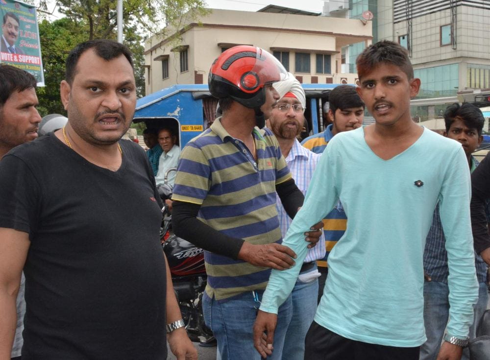 high speed bike hits activa in dehradun