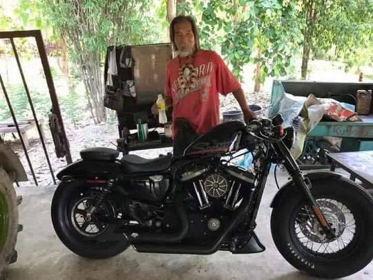 poor looking man Buy A Harley Davidson Bike In Cash