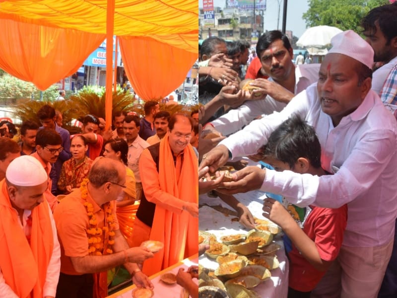 hindu muslim together celebrate bada mangal in Lucknow.