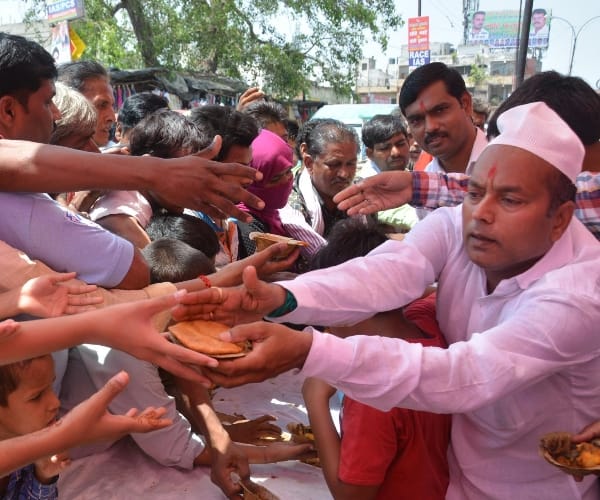 hindu muslim together celebrate bada mangal in Lucknow.