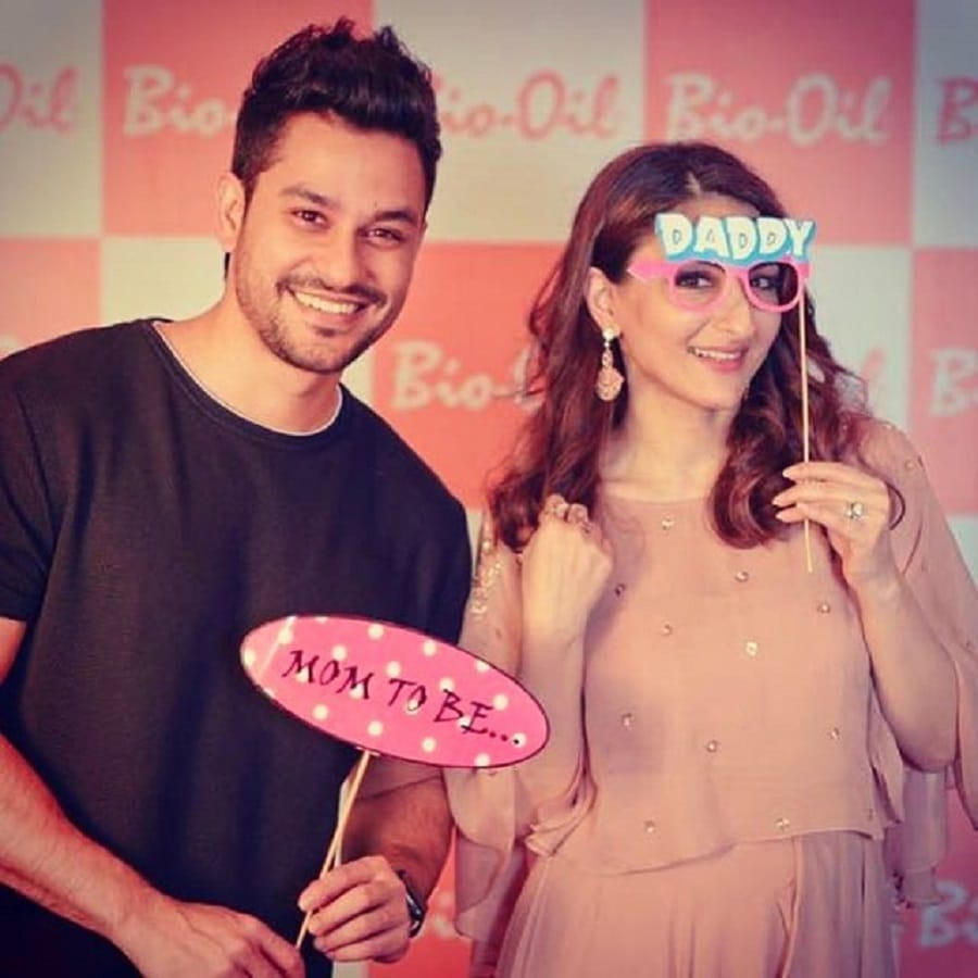 photo of pregnant soha ali khan in baby bump with husband kunal khemu