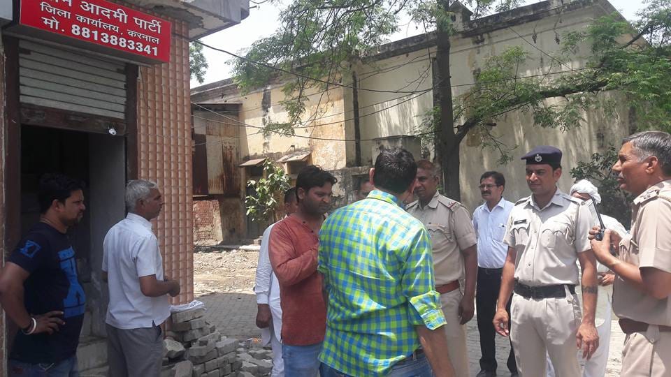 Clash in Aam Aadmi Party office Karnal