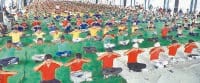 yog, 1200 students, yog camp, kurukshetra
