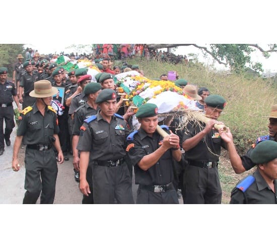 cremation of indian army jawans in solan himachal pradesh