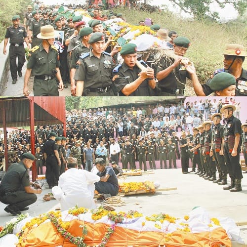 cremation of indian army jawans in solan himachal pradesh