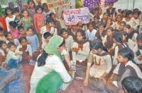 jind, school, students, strike, sdm,  harayana