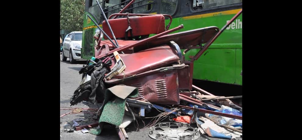 massive road accident near azadpur metro station in delhi