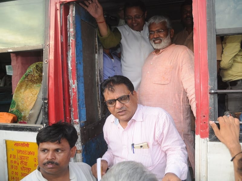inspection of transport minister in agra