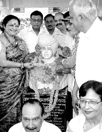 The unveiling of the statue of revolutionary Pratap Singh Barhath