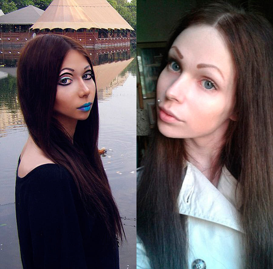 Identical female husband and wife