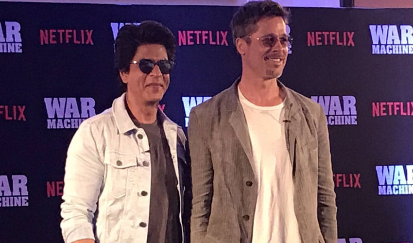 ShahRukh Khan Accompanies Hollywood Actor Brad Pitt For His Film 'War Machine' Promotion