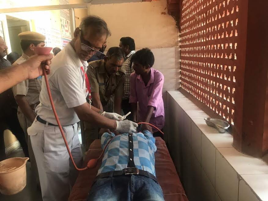 suicide attempt at sp office in alwar