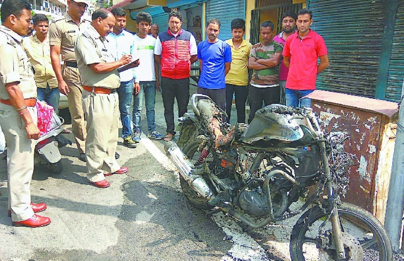 Naughty elements burnt BJP leader's bike, report