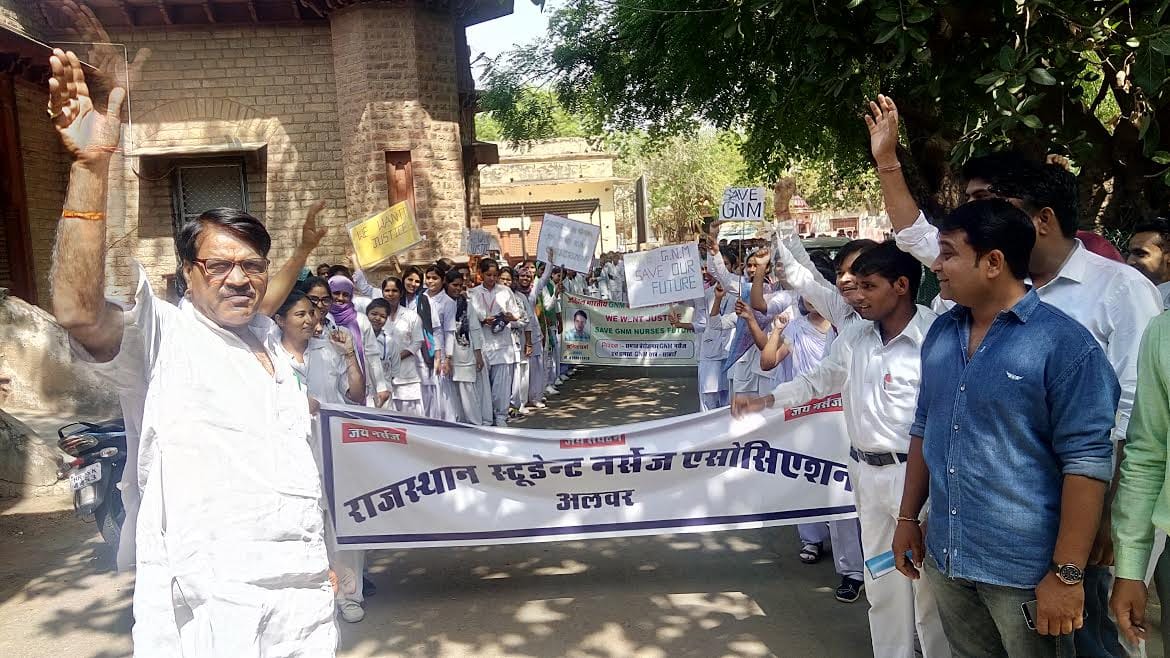 protest rally in alwar