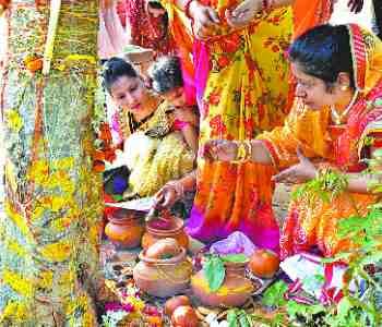 Women worship of but tree