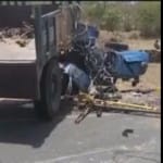 दुर्घटना के बाद ट्रैक्टर ट्रॉली