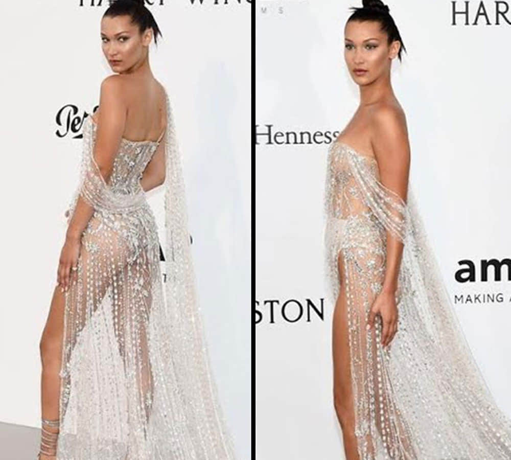  Bella Hadid just raised all fashion bars with a naked dress at Cannes