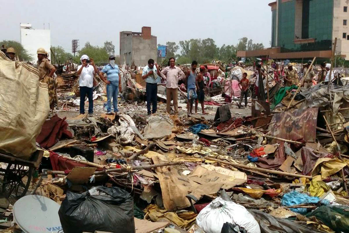 60 slums destroyed by plots