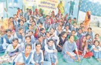 girl on strike for school upgradation