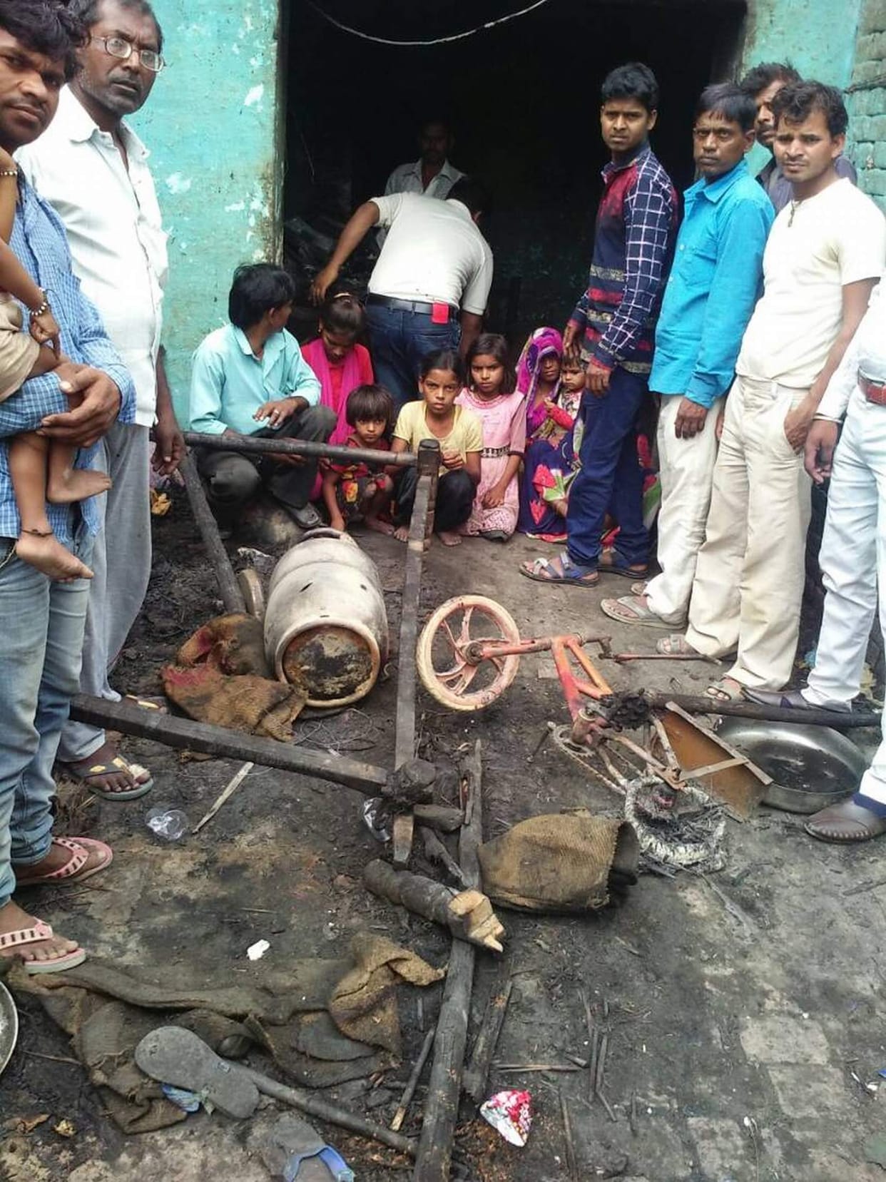 Gas leak from cylinder, two houses fire