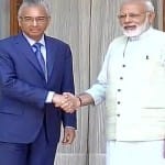 Delhi: PM Pravind Kumar Jugnauth met PM Modi at Hyderabad House
