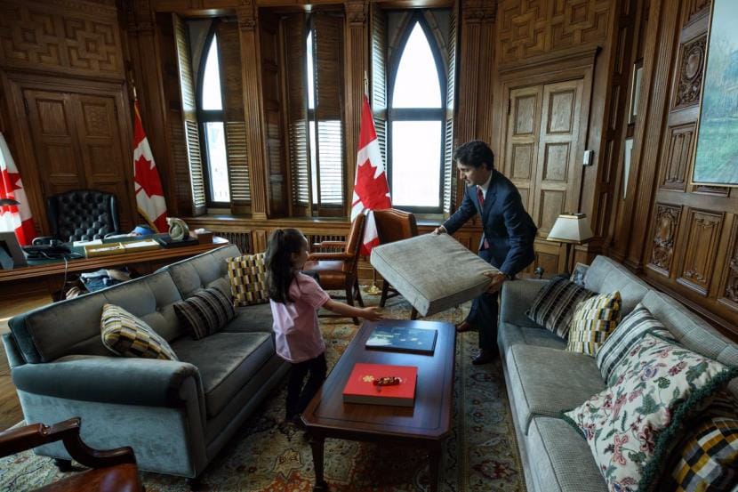  Canada: 5-year-old becomes PM for a day, built a pillow fort