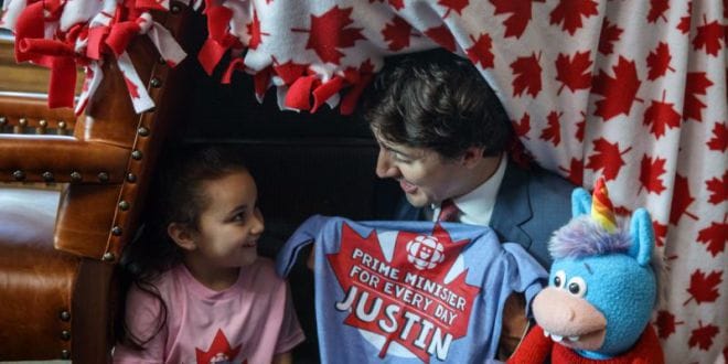  Canada: 5-year-old becomes PM for a day, built a pillow fort