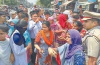 board result, girls, poor result, protest, road jaam, kaithal