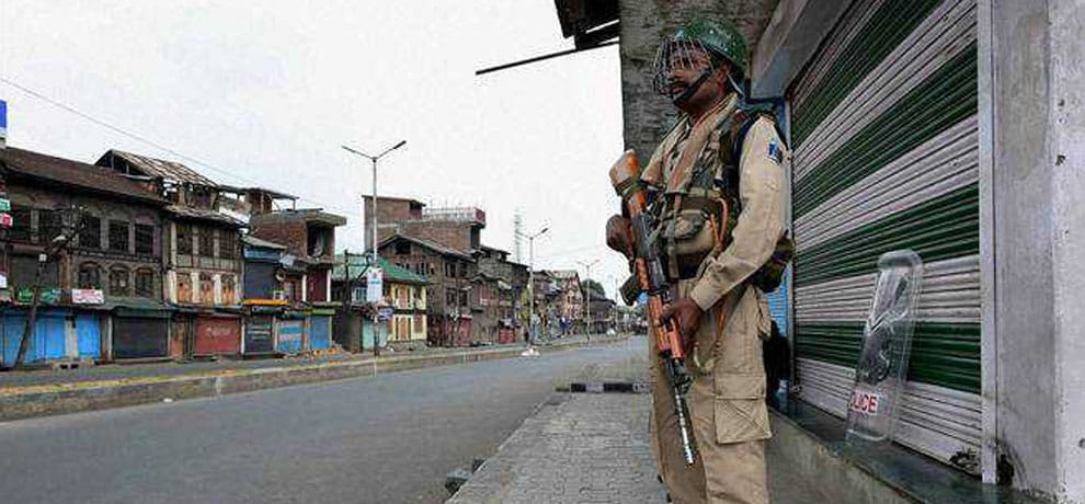 shutdown in several parts of Kashmir after hizbul commander sazbar bhat killed in encounter